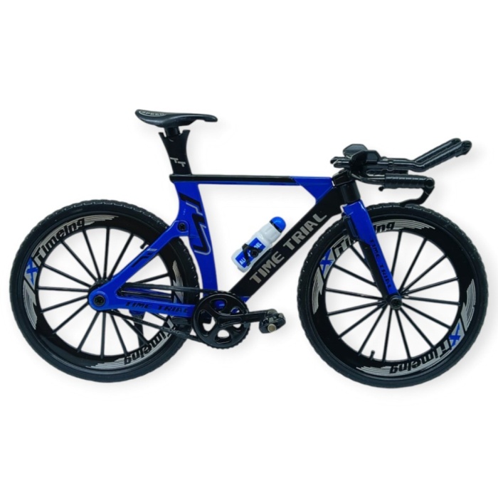 Model Araçlar -1/10 Metal Yarış Bisikleti 18 cm - Mavi