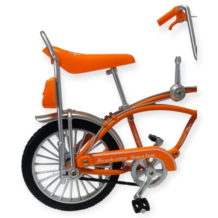 Model Araçlar - 1:8 Metal Retro Pinokyo Bisiklet - Die -Cast 17 cm - Turuncu