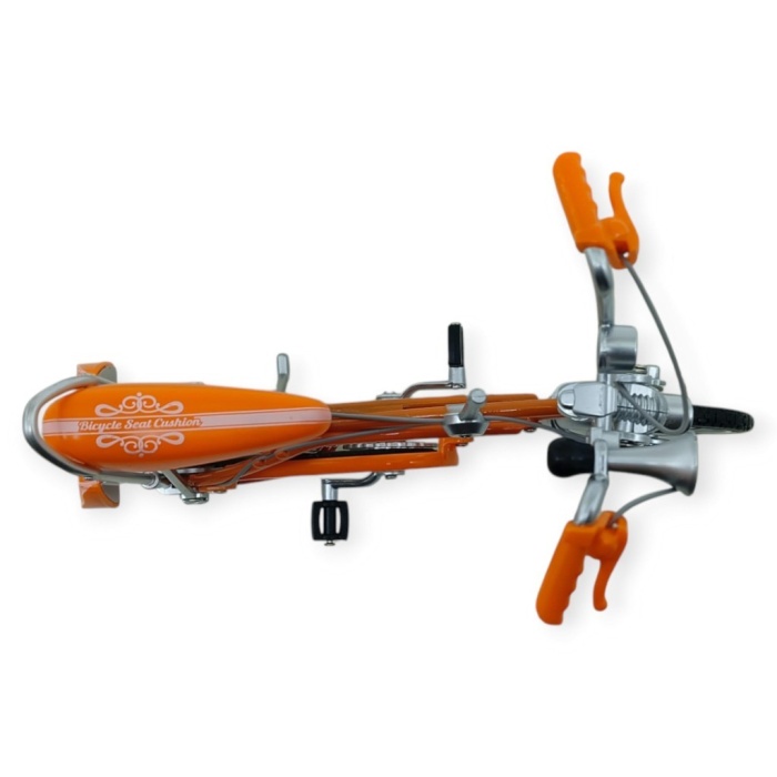 Model Araçlar - 1:8 Metal Retro Pinokyo Bisiklet - Die -Cast 17 cm - Turuncu