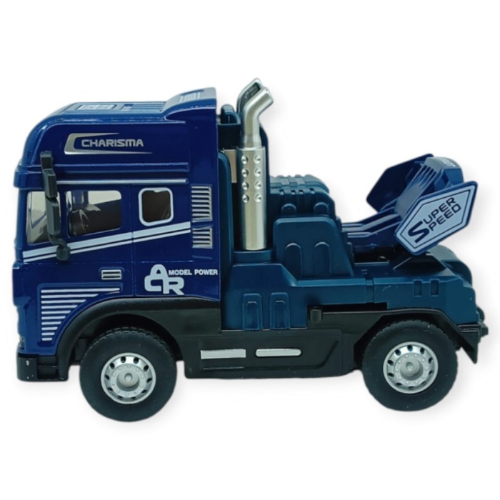 Metal Tır 1:24 - Sesli Işıklı Tır 13 cm - Lacivert