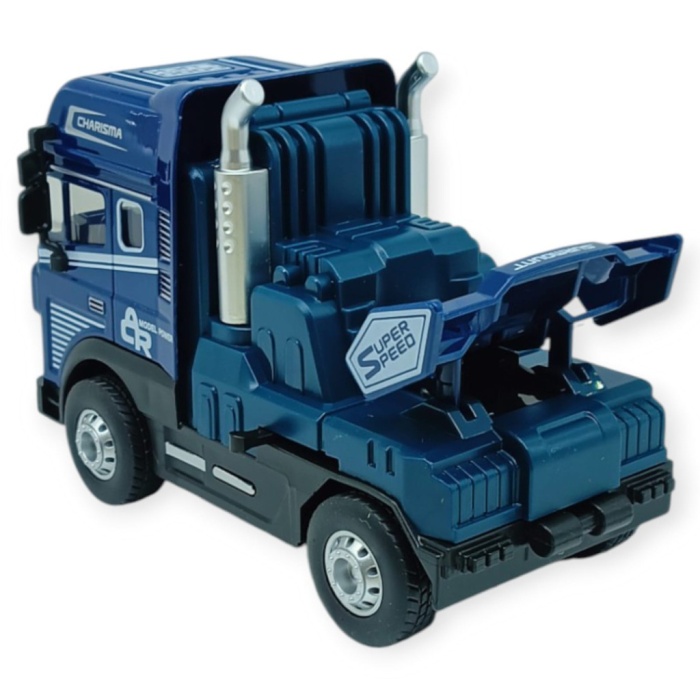 Metal Tır 1:24 - Sesli Işıklı Tır 13 cm - Lacivert