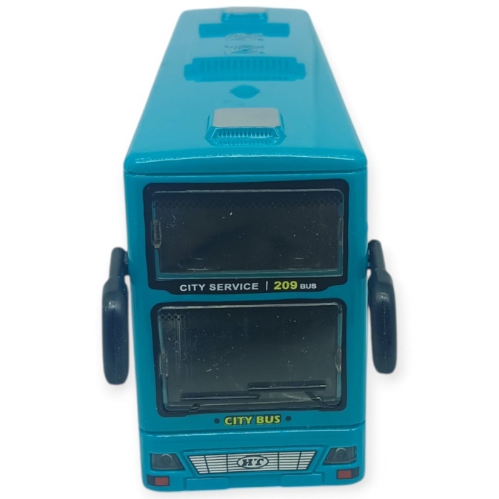 Sesli Işıklı Çift Katlı Otobüs 20 cm - Yeşil