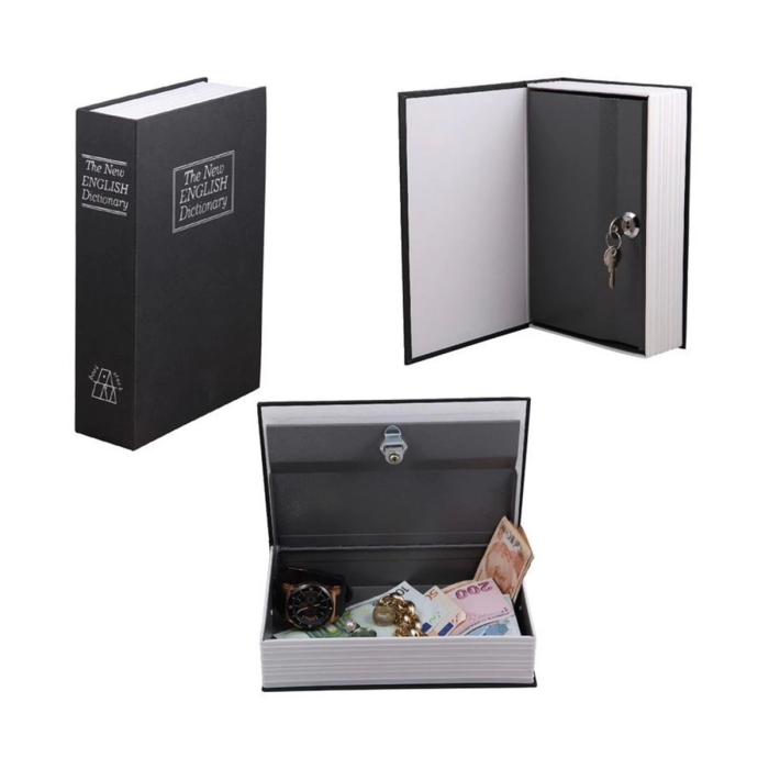 Kitap Şeklinde Gizli Kasa Kilitli kumbara Büyük Boy
