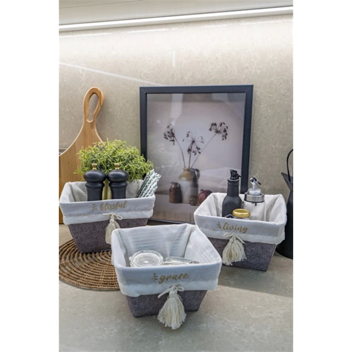 Çok Amaçlı Saklama Organizer Kutu Kare Keçe Sepet