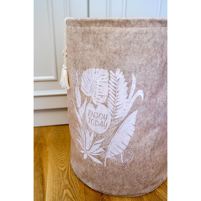 Torbalı ve Kulplu Püskül Detaylı Düzenleyici Çok Amaçlı Organizer Keçe Sepet -03631