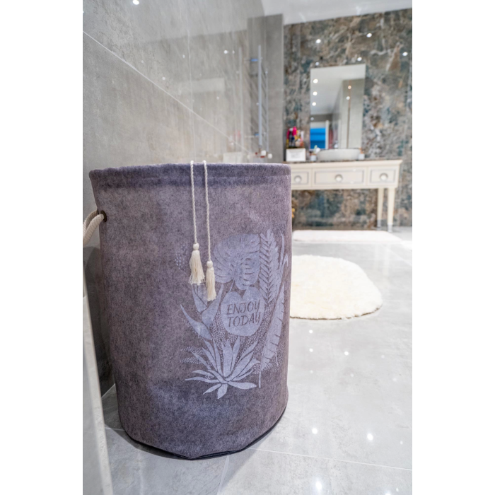 Torbalı ve Kulplu Püskül Detaylı Düzenleyici Çok Amaçlı Organizer Keçe Sepet -03631