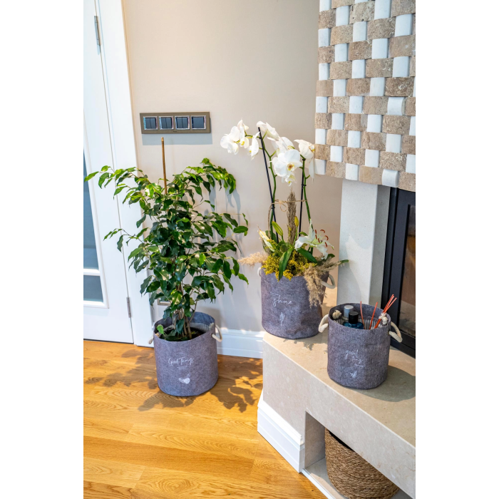 Kulplu Yuvarlak Düzenleyici Çok Amaçlı Kolay Taşınabilen Organizer Keçe Sepet 03648