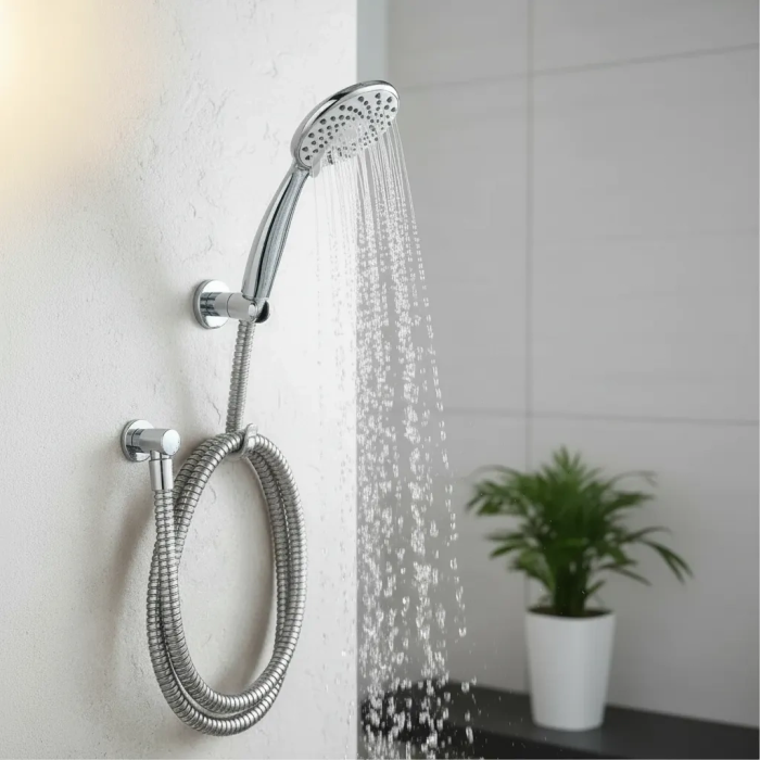 Yağmur Damlama Sistemli Banyo Duş Başlığı Armatürü Fiskiyesi