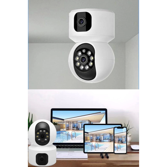 Çift Kameralı Kablosuz Bağlantılı Gece Görüşlü Ev Tipi Güvenlik Kamerası YoSee