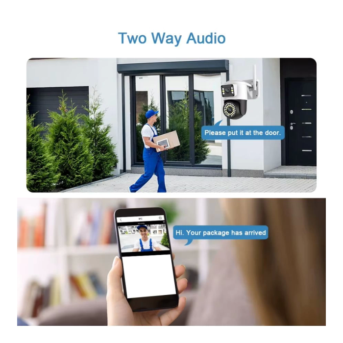 4MP Yoosee Çift Lens IP Kamera - WIFI Açık Otomatik İzleme, Su Geçirmez Kablosuz Güvenlik Ev Kamerası, Renkli Gece Görüş