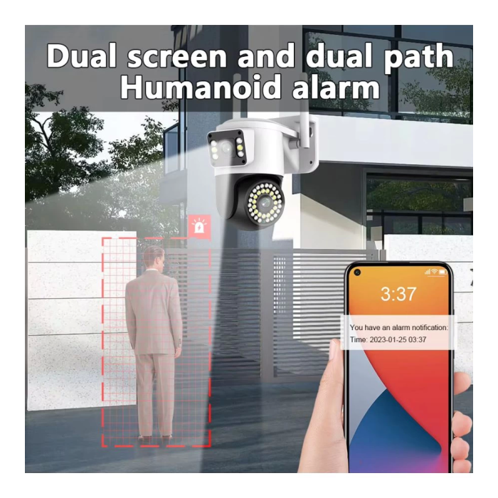 4MP Yoosee Çift Lens IP Kamera - WIFI Açık Otomatik İzleme, Su Geçirmez Kablosuz Güvenlik Ev Kamerası, Renkli Gece Görüş