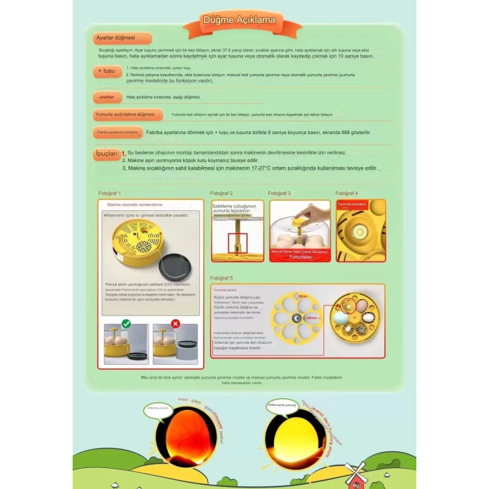 Mini Otomatik Ev Tipi Kuluçka: Papağan Bıldırcın Kuluçka Makinesi 18li Yumurtalı MX-18