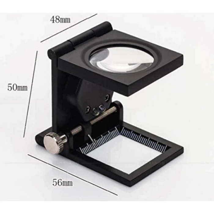 -28x28 Mm Katlanır Sayaçlı Metal Lüp, 2 LED Işıklı Büyüteç Tekstil Th9005A