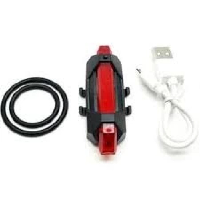 Fonksyonlu Bisiklet Arka Stop Uyarı İkaz Işığı Şarjlı 4 Modlu Lamba -