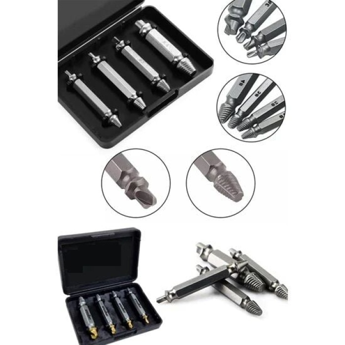 Hasar Görmüş Vida Çıkarıcı 4 Farklı Uç -