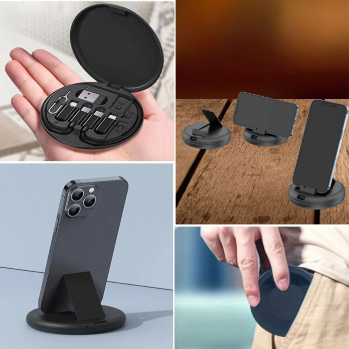 60w Destekli Kablo Kutusu Seyahat Kablo Seti 5i 1 Arada Usb Type-c Şarj Kablosu Seti ( Lisinya )