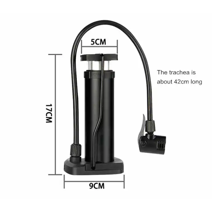 Yüksek Basınçlı Alüminyum Gümüş Renk Top Bisiklet Taşınabilir Hava Ayak Pompası -
