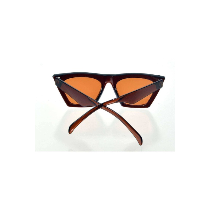 Kahverengi Çerçeve Cat Eye Kadın Güneş Gözlüğü - Moda Gözlük