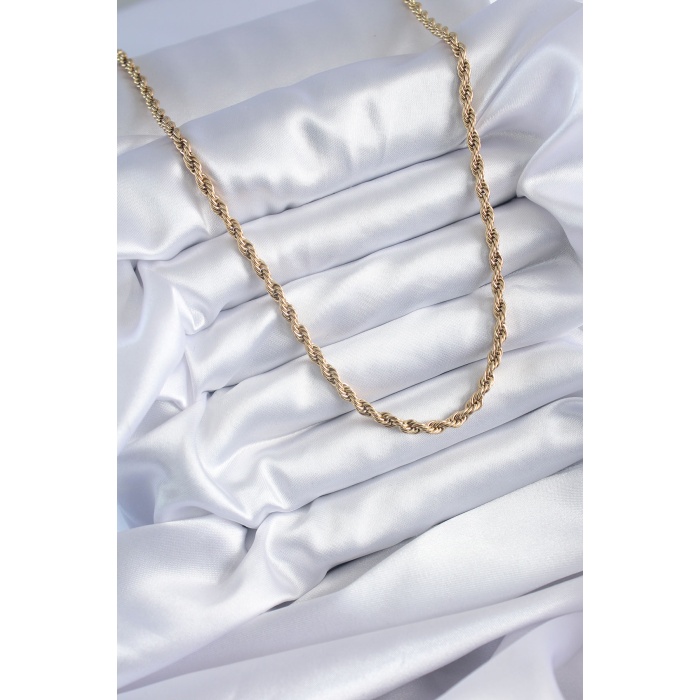 316L Çelik Gold Renk 60 cm Burgu Model Kadın Kolye -