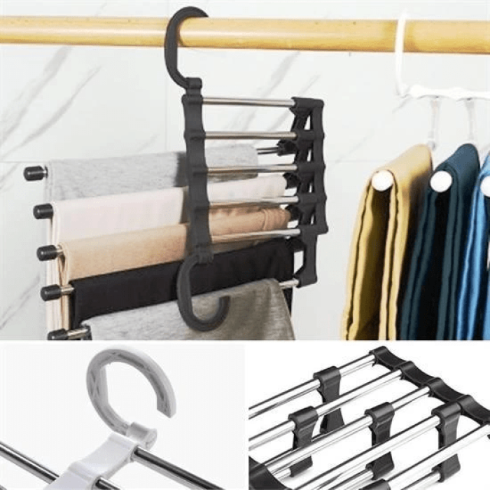 Hareketli Dolap İçi Pantolon Kravat Şal Askı Sistemi Düzenleyici Katmanlı Askılık Organizer ( Lisinya )