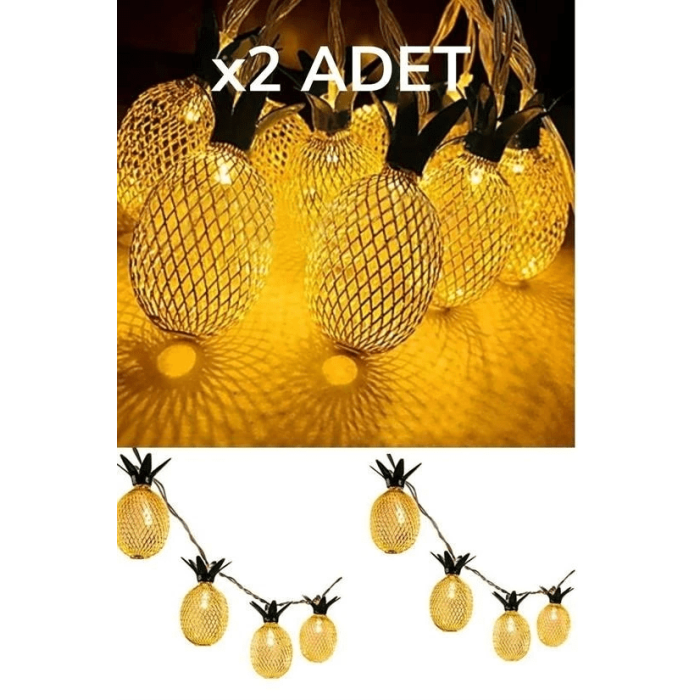 Dekoratif Pilli Pineapple Ananas Pilli Şerit Led Işık (1 Metre) ( Lisinya )
