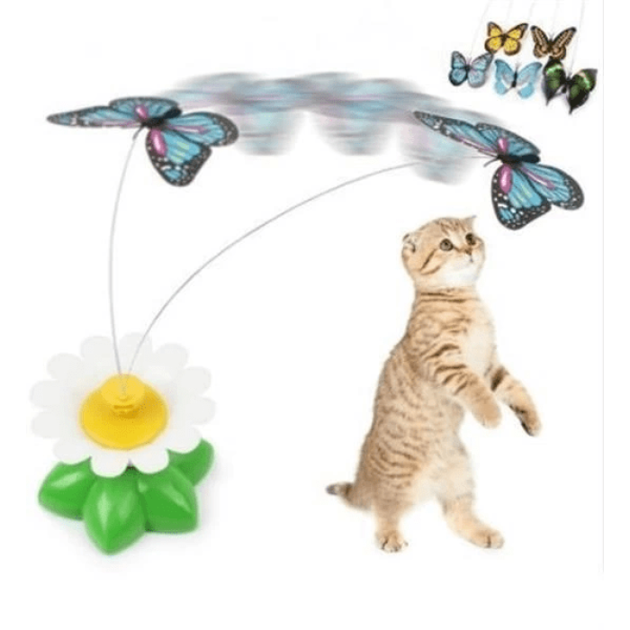 Hareketli Dönen Kelebek - Kedi Oyuncağı ( Pille Çalışır) ( Lisinya )