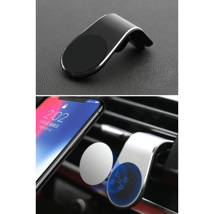 ® Havalanndırma Izgarasına Takılabilen Mandallı Mıknatıslı Oto Araç Içi Manyetik Telefon Tutucu ( Lisinya )