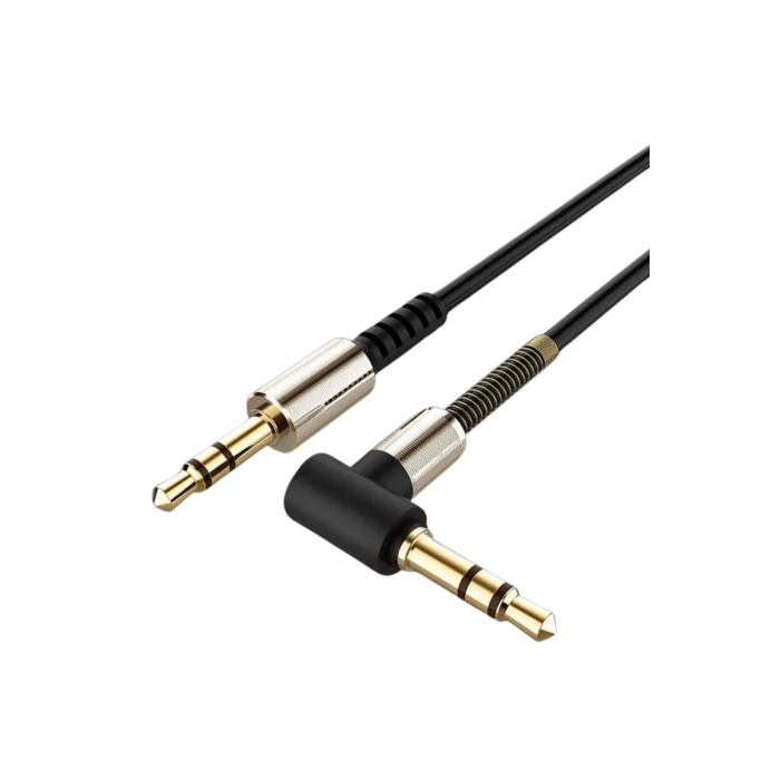 3.5mm Aux Kablosu Jak Erkek Erkek L Tipi 1 Metre Ses Aktarım Kablosu ( Lisinya )