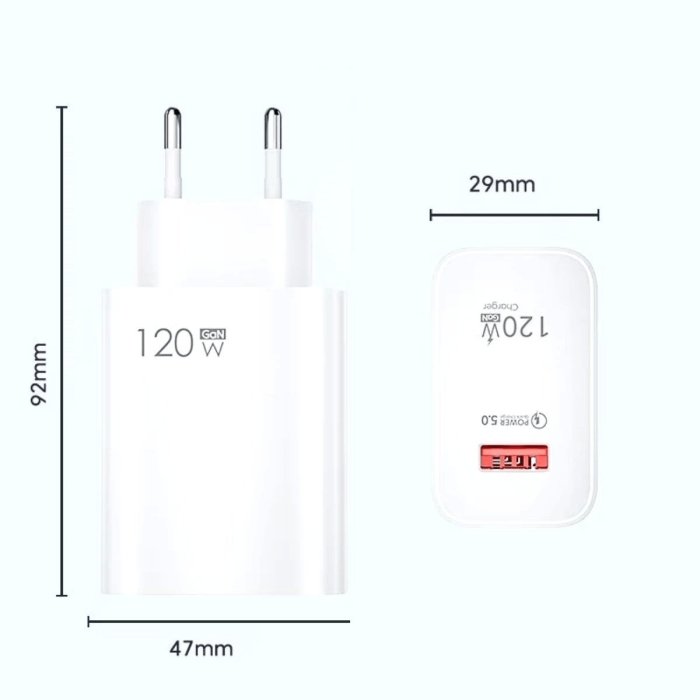 120w Usb Hızlı Type C Uçlu Kablolu Şarj Aleti ( Lisinya )