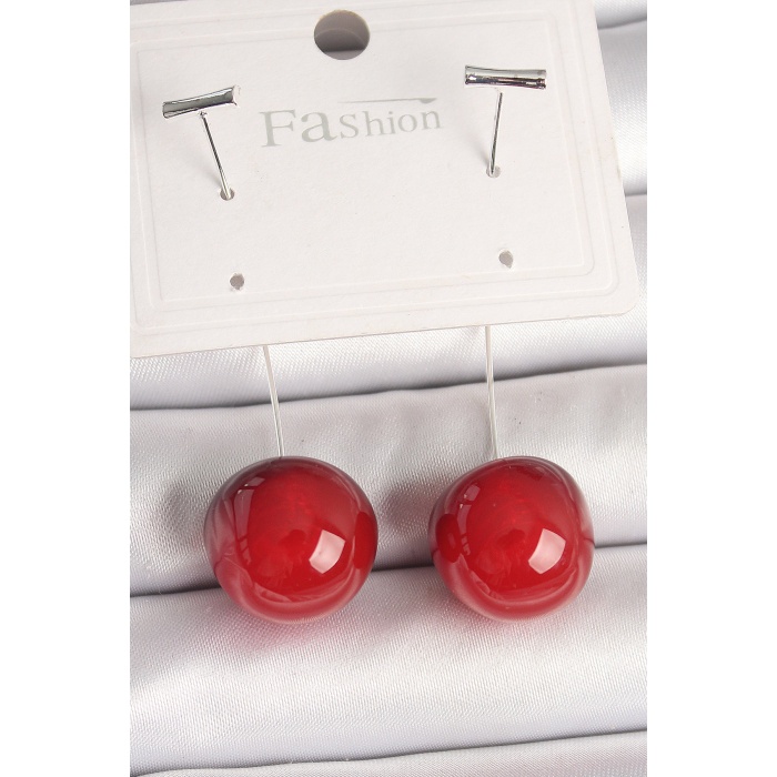 Pirinç Gümüş Renk Çivi Kiraz Model Kadın Küpe -