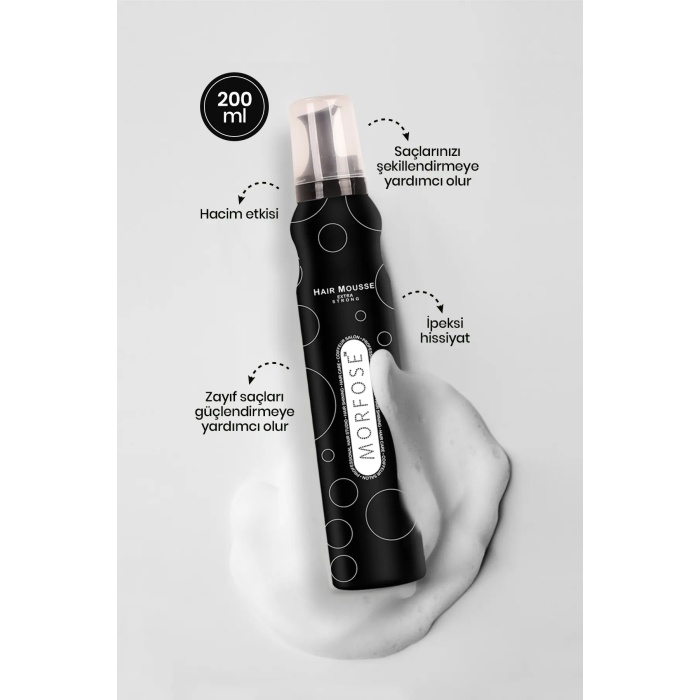 Extra Strong Saç Köpük 200 ML - Ekstra Hacim Tutuş - mrfs