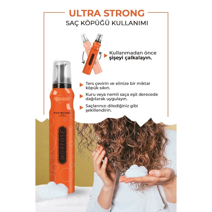 Ultra Strong Saç Köpük 200 ML - Ultra Güçlü Tutuş - mrfs