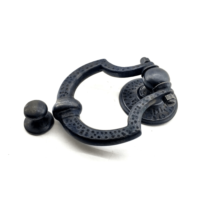 Antika Tarz Dekoratif Pirinç Dövme Kapı Tokmağı, Taktak - 150x105 Mm, Oksit - Lisinya