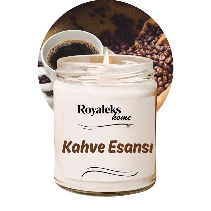 Doğal Özel Seri Kokulu Dekoratif Kavanoz Mum 210 cc - Kahve Kokusu Esansı - RYL