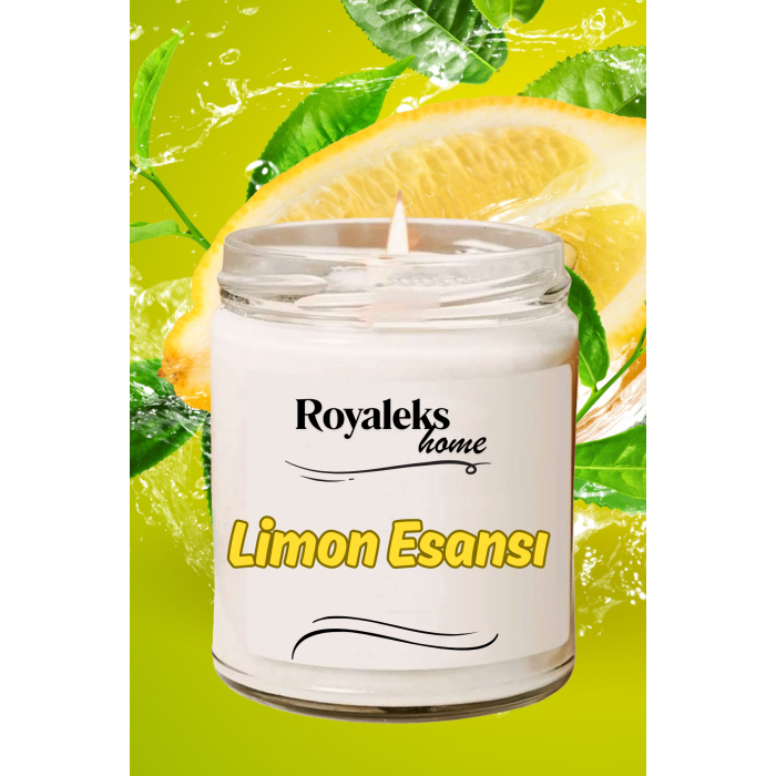 Doğal Özel Seri Kokulu Dekoratif Kavanoz Mum 210 cc - Limon Esansı - RYL
