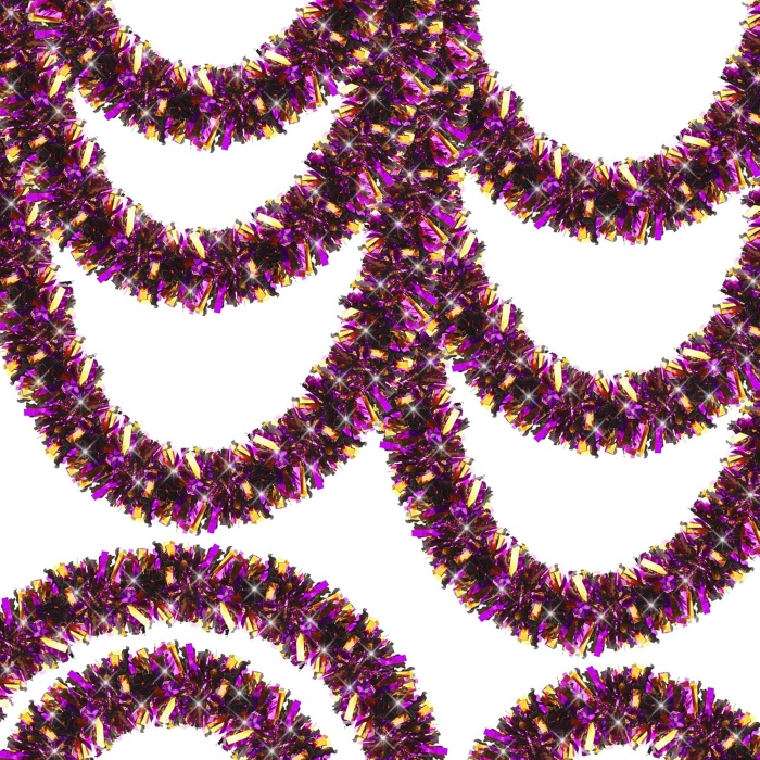 Mor Turuncu Renk 4 cm Genişlik Garland Çift Renk Sim Süs 180 cm (4767) - Lisinya