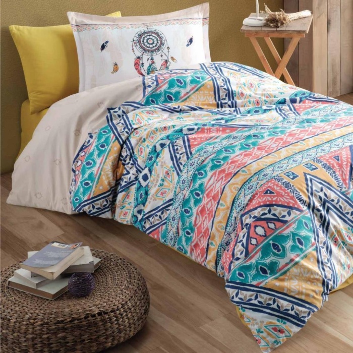 Genç Ranforce Tek Kişilik Nev Takımı Boho v1 Bej
