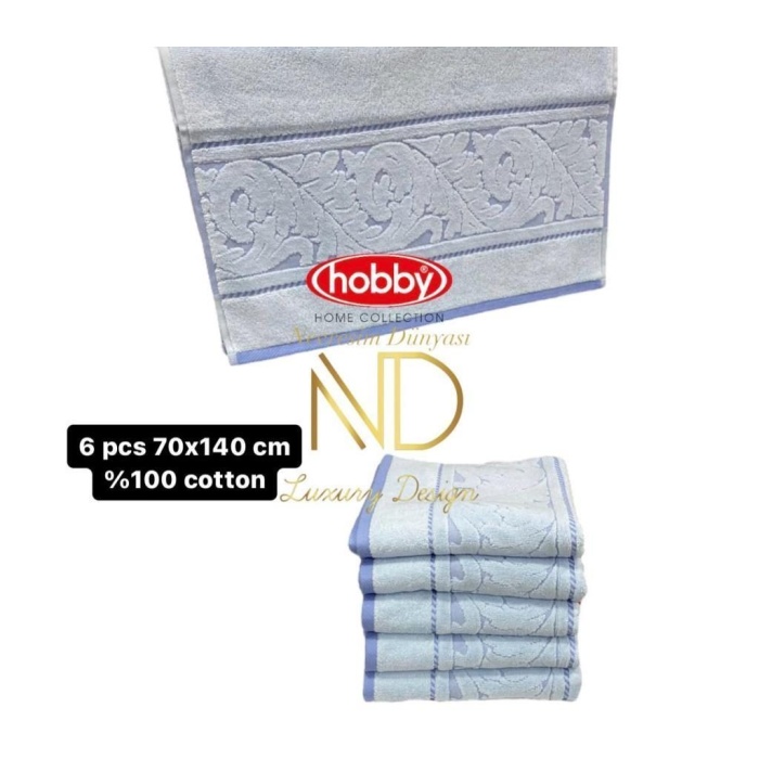 Sultan Mavi 70x140 6lı Havlu Seti