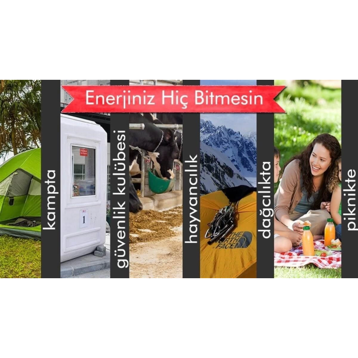 Taşınabilir Powerbank Özellikli Solar Güneş Enerjili Kamp Seti ( Lisinya )