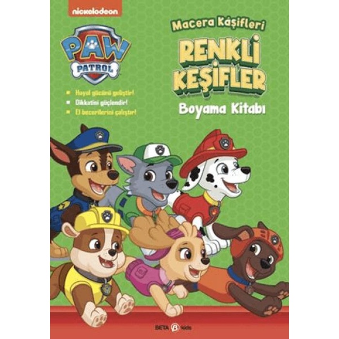 Paw Patrol Macera Kaşifleri Renkli Keşifler Boyama Kitabı
