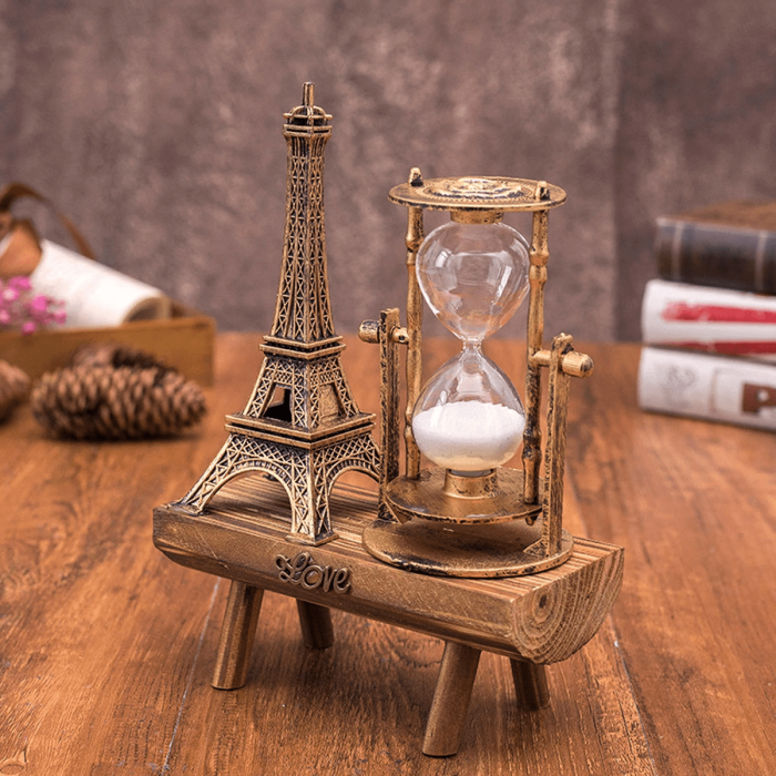 Eyfel Kulesi Paris Ahşap Kum Saati ( Lisinya )