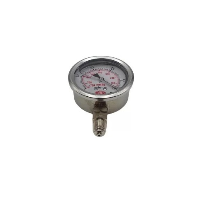 Vakummetre Gliserinli Alttan Çıkışlı Q63 - 0 - 1 - 760 Bar 1/4 (Lisinya)