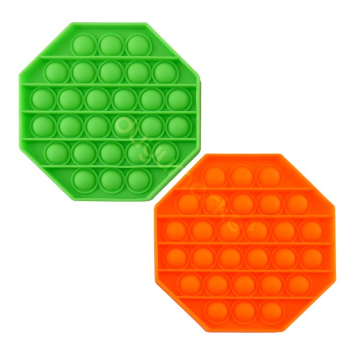 Sekizgen Tek Renk Pop Push İt Anti Stres Bncukları Bubble Fidget
