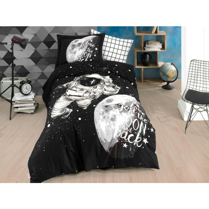 Tek Kişilik Poplin Nev Takımı Galaxy Siyah