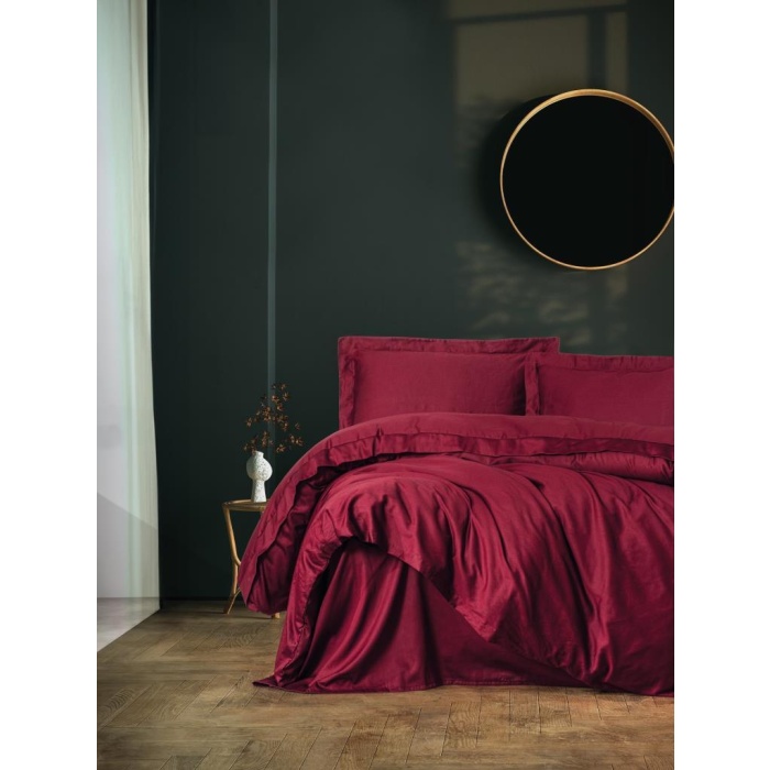 Elegant Bordo Çift Kişilik Saten Nev Takımı