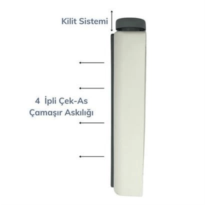 Pratik Çamaşır Kurutma Portatif Yeni Nesil Çek As Kolay Askılık 4 İpli Çamaşır Askılığı ( Lisinya )