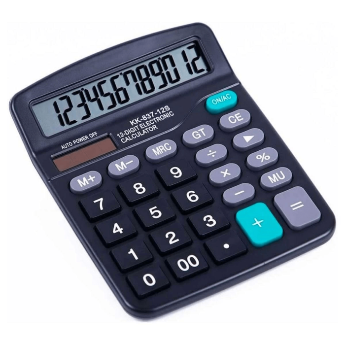 Standart Fonksiyonlu 12 Haneli Geniş Lcd Ekran,pill Masaüstü Hesap Makinesi ( Lisinya )