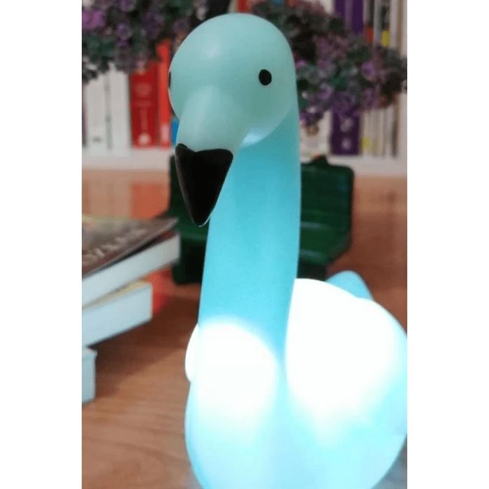 Dekoratif Işık Altında Renk Değiştiren Pilli Kuğu Gece Lambası ( Lisinya )