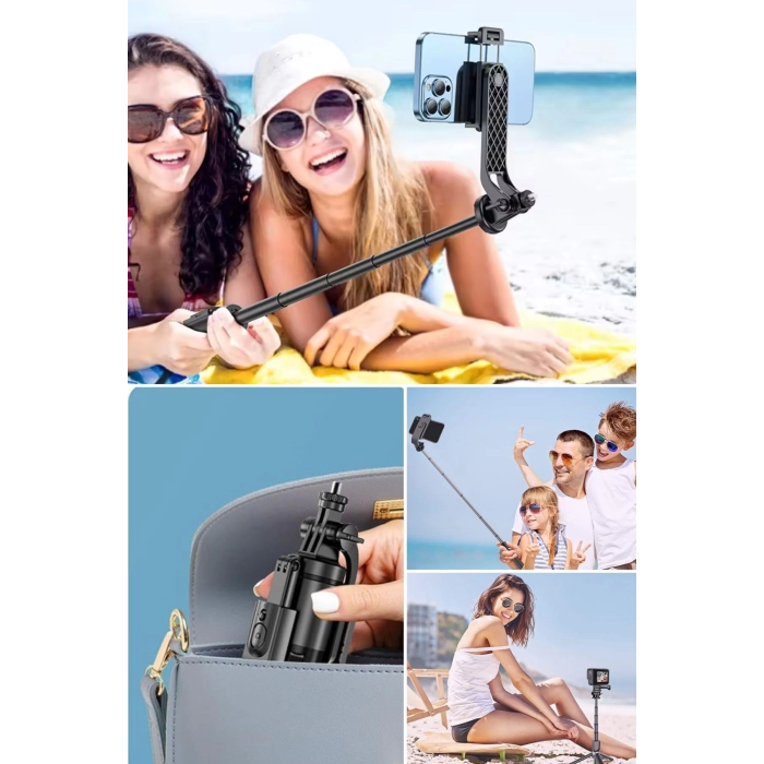 Fotoğraf Makinası Ve Telefon Takılabilen 2si 1 Arada 2.2m Uzayan Selfie Çubuğu Kumandalı Tripod ( Lisinya )