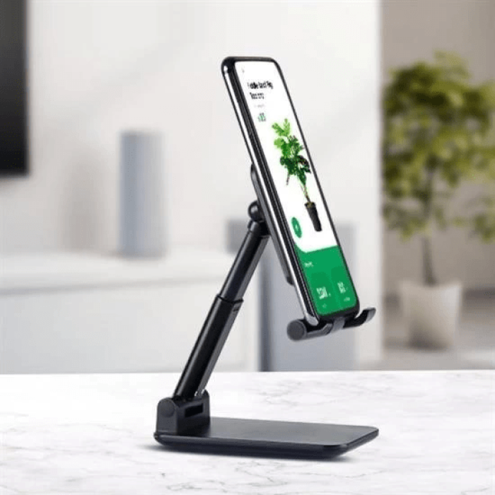 Siyah Aynalı Cep Telefonu Sabitleyici Stand Katlanabilir Ayarlanabilir Telefon Standı ( Lisinya )
